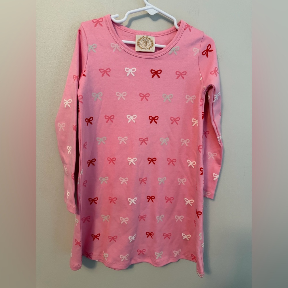 The Beaufort Bonnet Company Pink Long Sleeve Dress with Bow Pattern